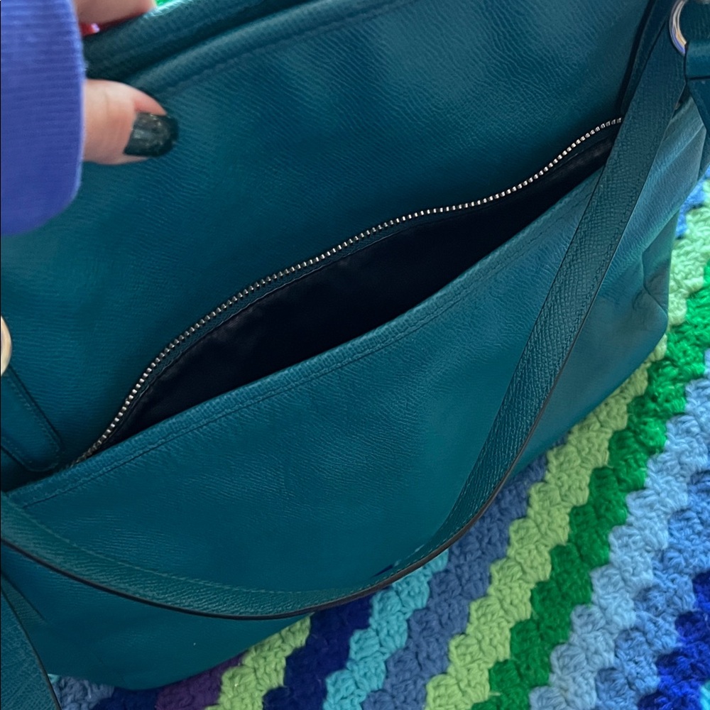 Coach Teal Leather Bag - Baby Bag or Work - Picture 7 of 11